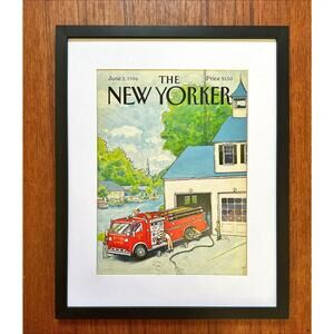Framed 1986 The New Yorker Cover June 2 Fire Fighters by Arthur Getz Original